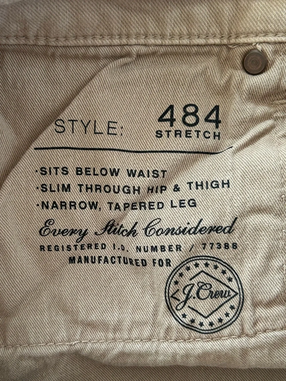 J. Crew | Men’s ‘Dusty Khaki’ Slim Fit Garment Dyed 5-Pocket 484 Jeans Sz 31x32